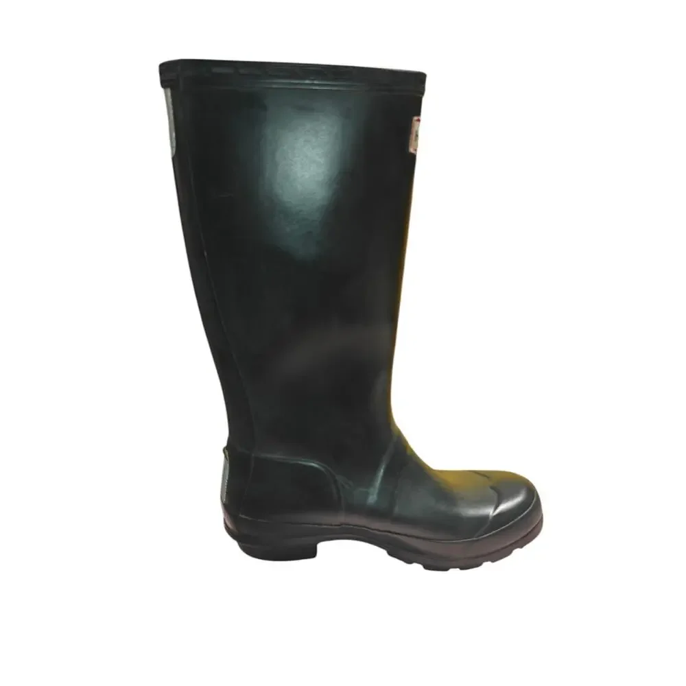 HUNTER Original Tall Kid's Rain Boots In Dark Olive Size 1